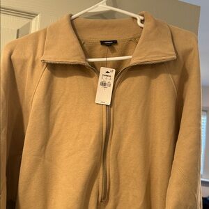 Express Tan Zip-Up Jacket